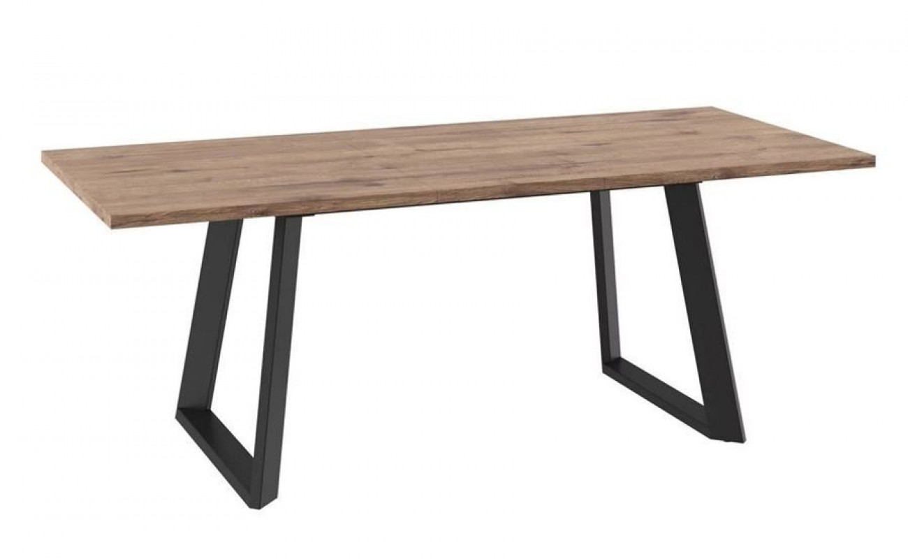 Стол раздвижной Loft Lux-160 (205)х90 Дуб велингтон/Чёрный