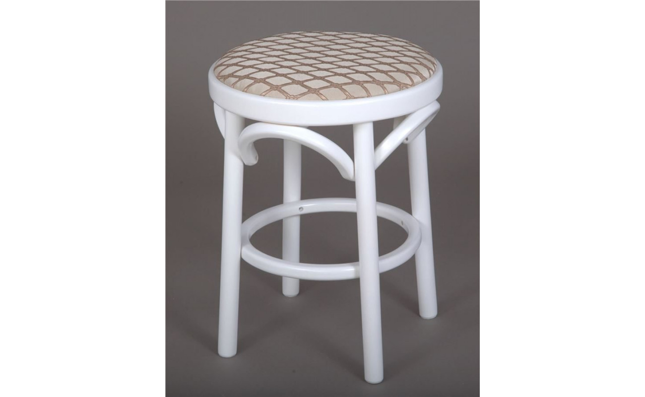 Табурет Венский мягкий (белая эмаль, ткань)